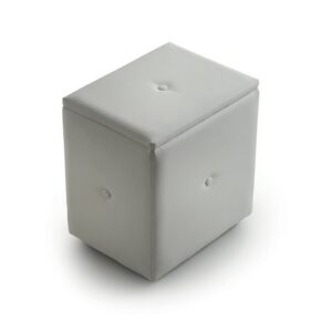 K175-BC Portabiancheria in pelle sintetica bianca LAUNDRY BAG TL BATH