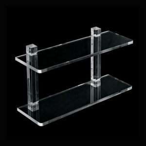 L000-50 Scaffale 50cm in plexiglass trasparente a 2 piani LUCE TL BATH - immagine 1