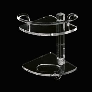 L003-TR Angolare doccia 2 piani in plexiglass trasparente con gancio FORBOX TL BATH