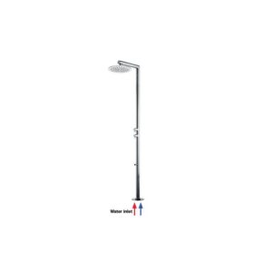 L00381000030008 Colonna doccia da esterno INOX con soffione TETIS Ø300 mm e doccetta lavapiedi BOSSINI