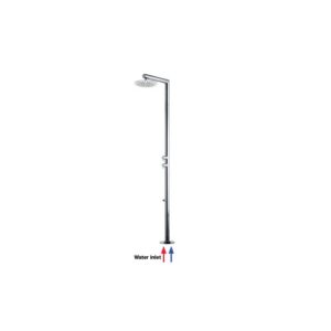 L00382000030008 Colonna doccia da esterno INOX con soffione TETIS Ø250 mm e doccetta lavapiedi BOSSINI