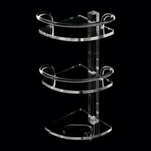 L004-TR Angolare doccia in plexiglass trasparente a 3 piani con gancio FORBOX TL BATH - immagine 1