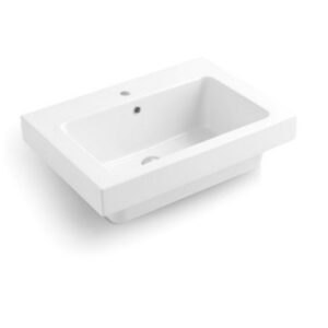 LAA7052FT Lavabo in ceramica con foro per rubinetteria 70x50 Alaqua BIANCO MATT COLAVENE - immagine 1