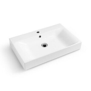 LAC8045 Lavabo in ceramica con foro per rubinetteria 80x45xh10 Cento BIANCO LUCIDO COLAVENE - immagine 1