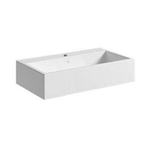 LAL8047FE Lavabo in ceramica con foro per rubinetteria bicolore 80x46xH18 Camaleo BIANCO LUCIDO/PETROLIO LUCIDO COLAVENE