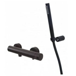 LIG168DNO Rubinetto miscelatore esterno doccia con supporto a muro nero opaco Light PAFFONI - immagine 1