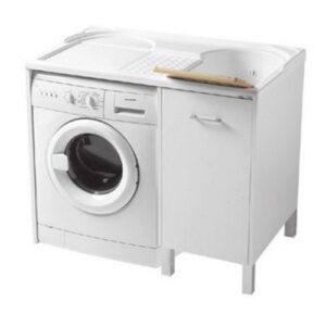 PDL1061B Mobile lavanderia con piedini e vasca lavapanni 106x60xh90 Domestica BIANCO COLAVENE - immagine 1