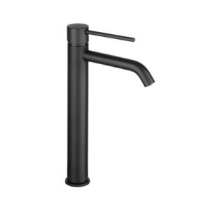 R201281 Miscelatore Monocomando Da Appoggio Su Piano Senza Scarico Lavabo Alto Nero Opaco Game  DOLOMITE