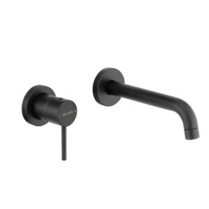 R202181 Miscelatore Monocomando Lavabo Muro Senza Piastra Nero Opaco Game  DOLOMITE