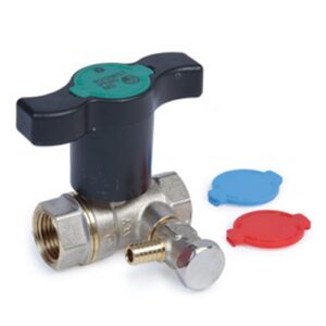 R251SX105 Valvola a sfera scarico, attacchi F-F maniglia a farfalla 1" GIACOMINI - immagine 1