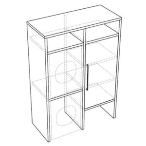 SMART10SXVM Mobile colonna porta lavatrice e asciugatrice con ante e ripiani 146,2x65xh210 SX SmartTop VISONE MATT COLAVENE - immagine 1