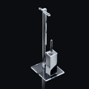 V473-C Piantana wc in ottone cromato e plexiglass trasparente VANITY TL BATH