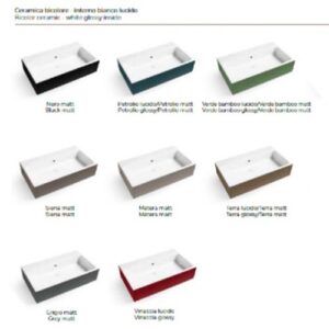 LAL1047FS Lavabo in ceramica con foro rubinetteria bicolore 100x46 Camaleo BIANCO LUCIDO SIENA MATT
COLAVENE - immagine 2