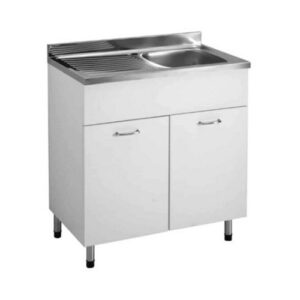 111011 Mobile sottolavello completo di lavello inox vasca a destra 100x50xh91,5 BIANCO COLAVENE