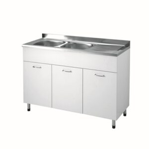 111221 Mobile sottolavello completo di lavello inox e vasche sinistre 120x50xh91,5 BIANCO COLAVENE