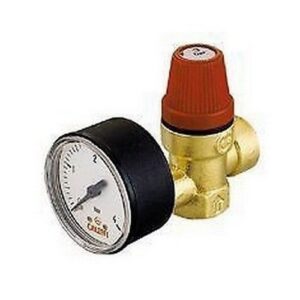 313570  Valvola di sicurezza   FF, con manometro  3/4" 7  BAR CALEFFI