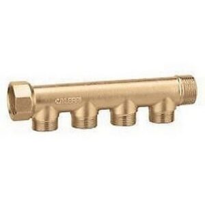 349230 Collettore semplice per raccordi a pressare 3/4" 1/2" M Ø 13 CALEFFI