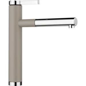 1518446 Miscelatore a canna alta con doccetta estraibile LINEE-S Tartufo / Cromato BLANCO