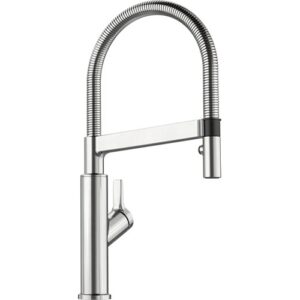 1522405 Miscelatore con leva laterale e doccetta inox magnetica a due getti SOLENTA-S PVD Steel BLANCO