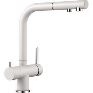 1525204 Miscelatore a 3 vie comandi ed erogatori separati e doccetta estraibile FONTAS-S II - 3 vie - Bianco BLANCO