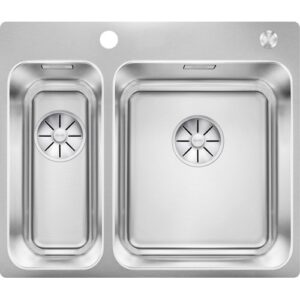 1526132 Lavello sopratop/filotop con scarico e inFino e troppopieno rettangolare con fascia miscelatore 575x490 mm SOLIS 340/180-IF/A BLANCO