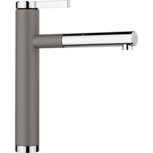 1526956 Miscelatore a canna alta con doccetta estraibile LINEE-S Grigio Vulcano / Cromato BLANCO