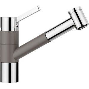 1526976 Miscelatore canna rialzata con doccetta estraibile a due getti TIVO-S Grigio Vulcano / Cromato BLANCO