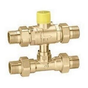 648950 3/4" Valvola di zona a sfera, a tre vie con tee di by-pass CALEFFI
