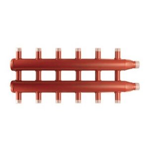 C33D01 Collettore contrapposto diacol 3+3 zone attacchi 1" filettato maschio interasse 125mm COMPARATO