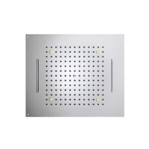 H38907000030016 Soffione per controsoffitto con 4 luci LED per cromoterapia 570X470 3 Getti DREAM BOSSINI