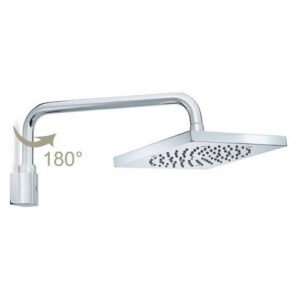 H55720000030009 Soffione quadrato con braccio doccia girevole 210X210 CUBE BOSSINI