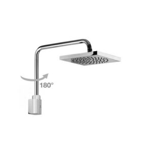 H59715000030009 Soffione quadrato con braccio doccia girevole 260X260 CUBE BOSSINI
