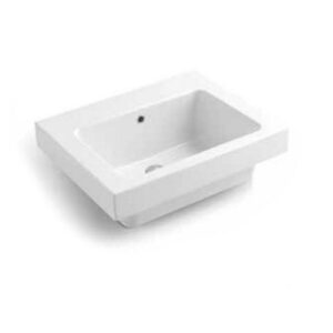 LAA6050 Lavabo in ceramica senza foro per rubinetteria 60x50 Alaqua BIANCO LUCIDO COLAVENE