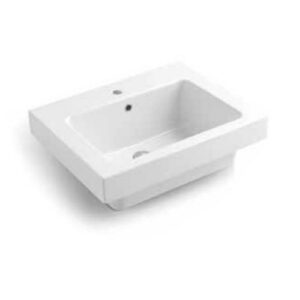 LAA6052FT Lavabo in ceramica con foro per rubinetteria 60x50 Alaqua BIANCO MATT COLAVENE