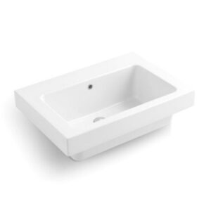 LAA7050 Lavabo in ceramica senza foro per rubinetteria 70x50 Alaqua BIANCO LUCIDO COLAVENE