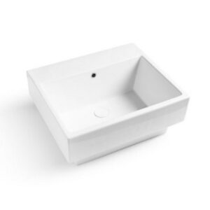 LAB4551M Lavabo in ceramica senza foro per rubinetteria bicolore 45x50 Volant BIANCO LUCIDO/MATERA MATT COLAVENE