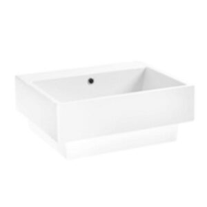 LAB5051E Lavabo in ceramica senza foro per rubinetteria bicolore 50x50 Volant BIANCO LUCIDO/PETROLIO LUCIDO COLAVENE