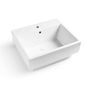 LAB6052FT Lavabo in ceramica con foro per rubinetteria 60x50 Volant BIANCO MATT COLAVENE