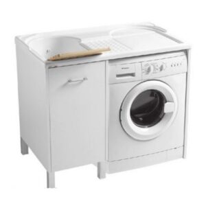 PDL1062B Mobile lavanderia con piedini e vasca lavapanni 106x60xh90 Domestica BIANCO COLAVENE