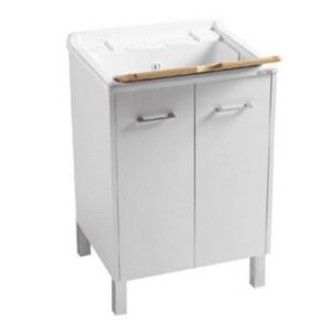 PDL6060B Mobile lavanderia con piedini e vasca lavatoio 60x60xh86 Domestica BIANCO COLAVENE