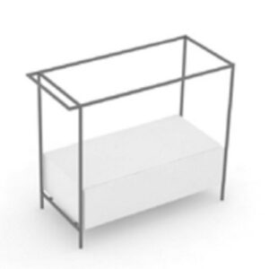 PST12480NBM Struttura portalavello con due cassetti e portasciugamani Pilotì BIANCO MATT COLAVENE