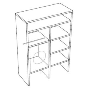 SMART5BM Mobile colonna porta lavatrice e asciugatrice reversibile con ripiani 146,2x65xh210 SmartTop BIANCO TALCO COLAVENE