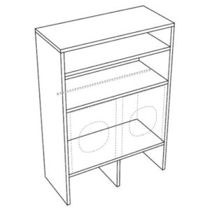 SMART6BM Mobile colonna porta lavatrice e asciugatrice con ripiani 146,2x65xh210cm SmartTop BIANCO TALCO COLAVENE