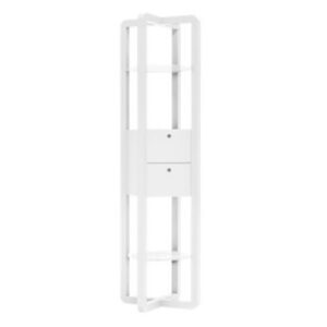 TXC405V Mobile colonna in legno massello con ripiani tondi 40x38xh177 LACCATO VERDE COLAVENE