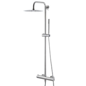 V08237AC005 COLONNA DOCCIA CON SOFFIONE TONDO D250 DOCCETTA E MISCELATORE TERMOSTATICO CROMO VEMA