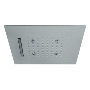 V08275AC005 SOFFIONE DA INCASSO QUADRO 300 2 GETTI ACCIAIO INOX VEMA