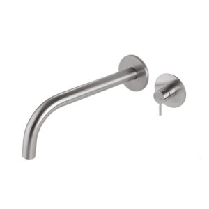 V17050AC005 RUBINETTO MISCELATORE LAVABO PARETE BOCCA L21 TIBER STEEL ACCIAIO INOX VEMA