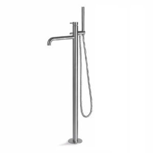 V17195AC005 RUBINETTO MISCELATORE VASCA A PAVIMENTO TIBER STEEL ACCIAIO INOX VEMA