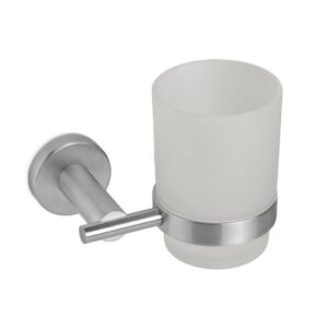V17300AC005 SUPPORTO CON BICCHIERE A MURO ACCIAIO INOX VEMA