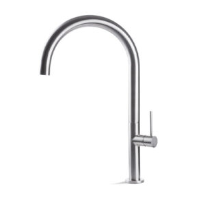 V20020AC005 RUBINETTO MISCELATORE LAVELLO CANNA TONDA GIREVOLE ACCIAIO INOX VEMA